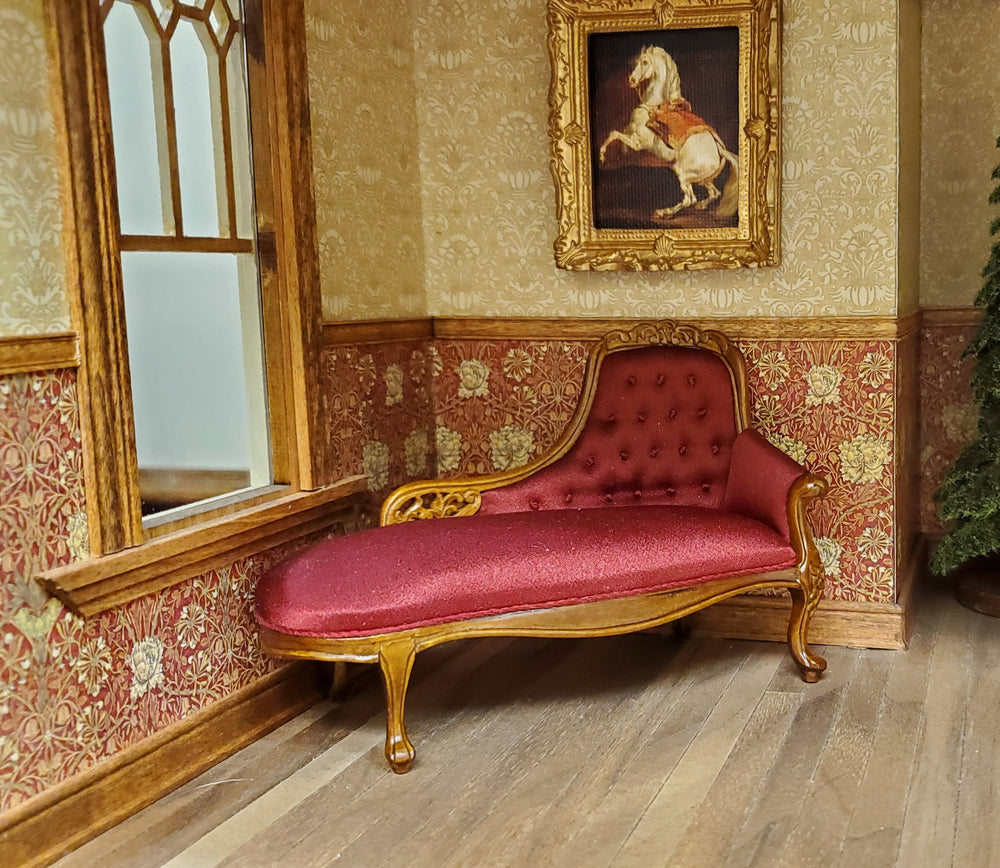 JBM Dollhouse Chase Lounge Sofa Louis XV Style 1:12 Miniature Furniture Couch