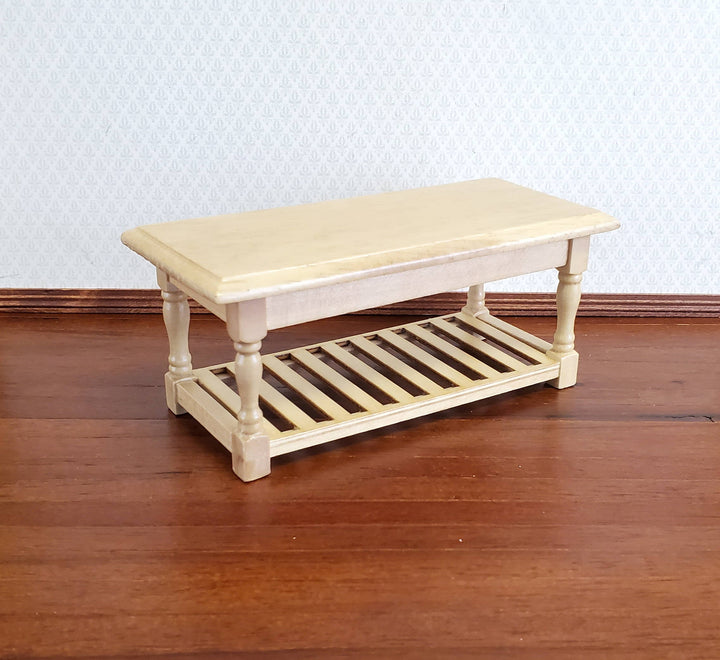 Dollhouse Miniature Large Kitchen Prep Table 1:12 Scale Light Oak Furniture