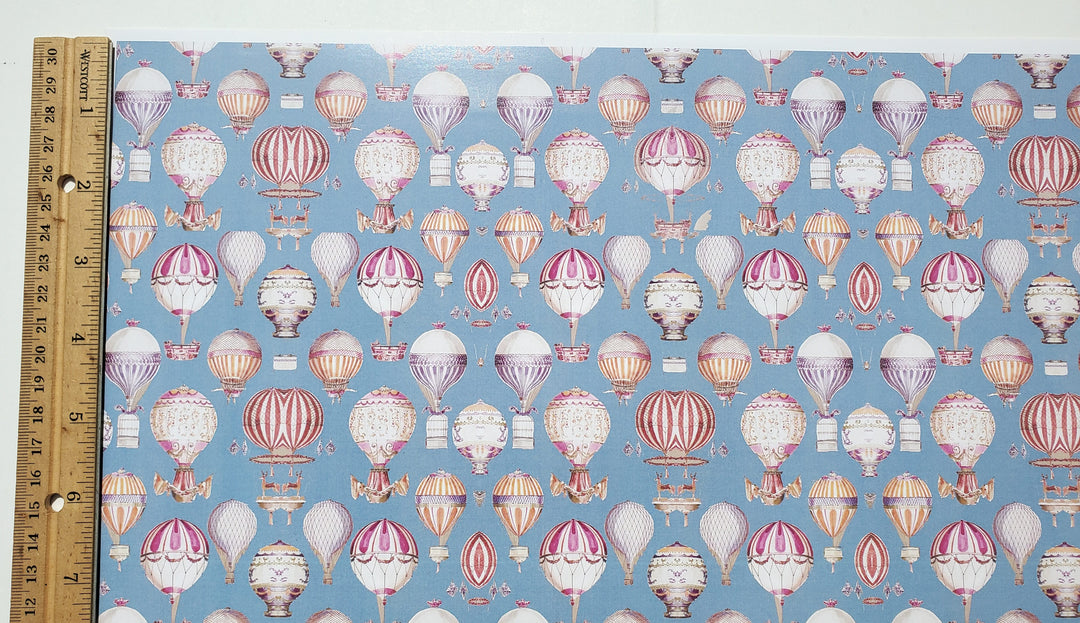 Dollhouse Wallpaper Hot Air Balloons & Whales Nursery by World Model 3555