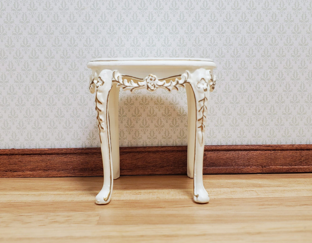 Dollhouse Oval Side Table Vintage Hansson Miniatures 1:12 Scale Cream Finish