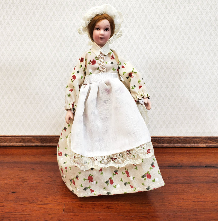 Dollhouse Victorian Maid Housekeeper Nanny Doll Poseable 1:12 Scale Miniatures