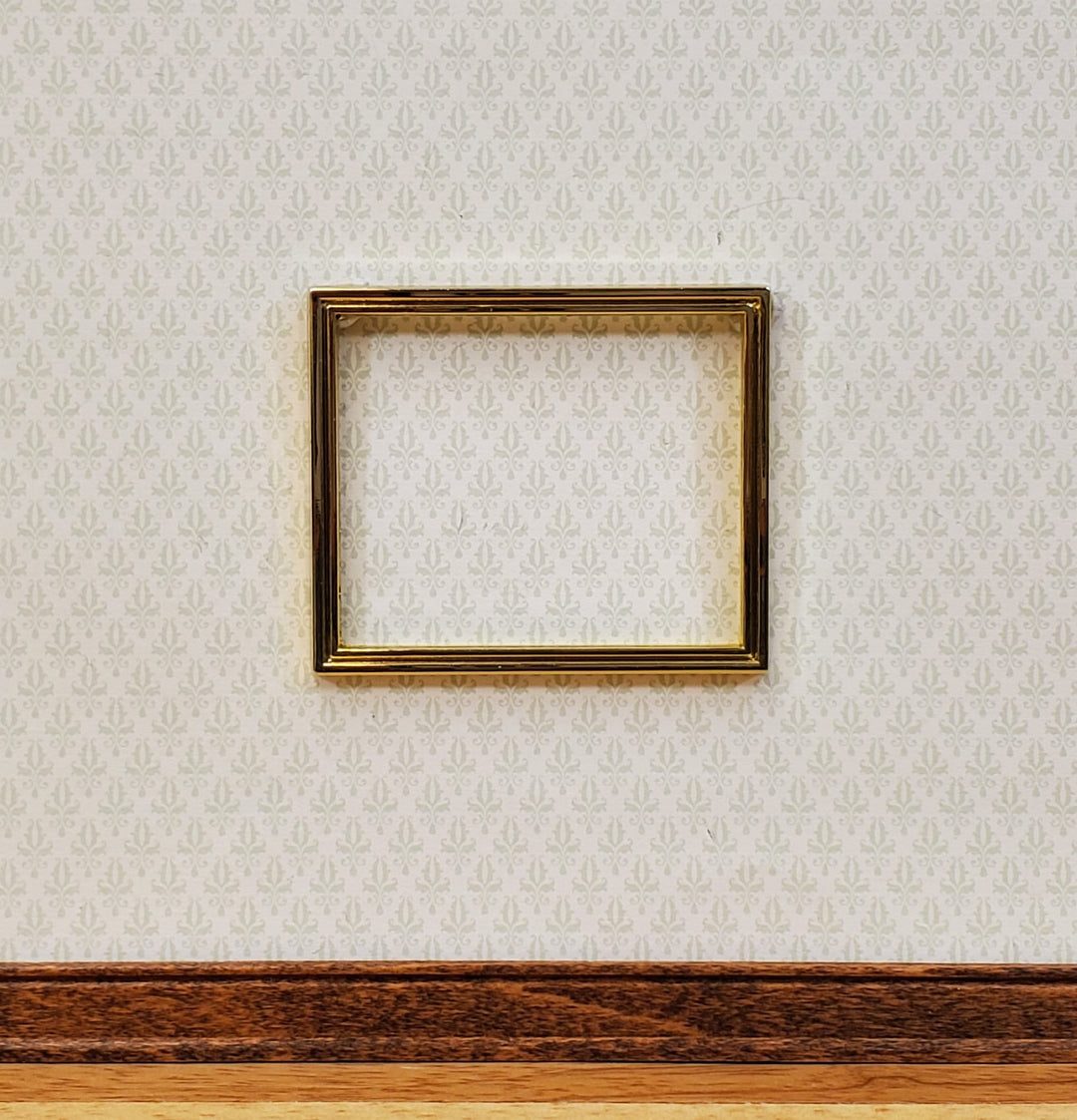 Dollhouse Mini Picture Frame Metal Gold for Paintings 1:12 Scale Miniature Slim