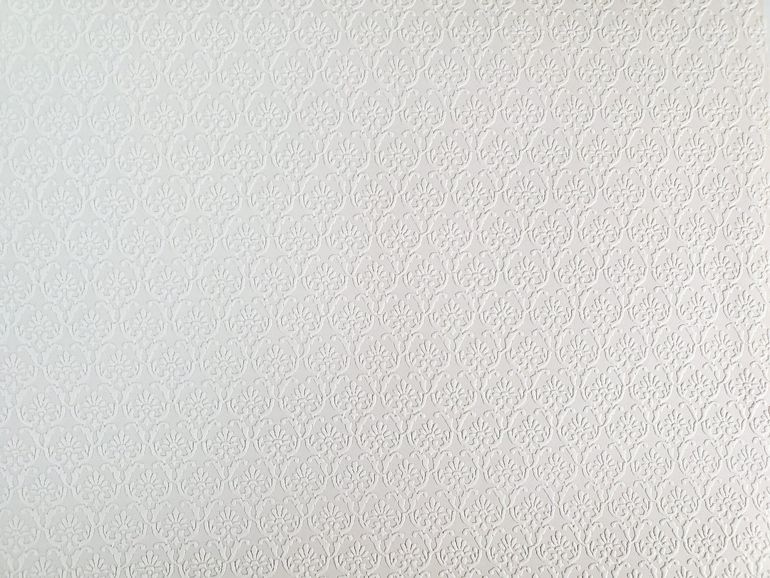 Dollhouse Textured Wallpaper Embossed 3 Pieces White/Beige 1:12 Scale