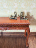 Dollhouse Miniature Kitty Cat Bookends Antique Bronze 1:12 Scale Accessory