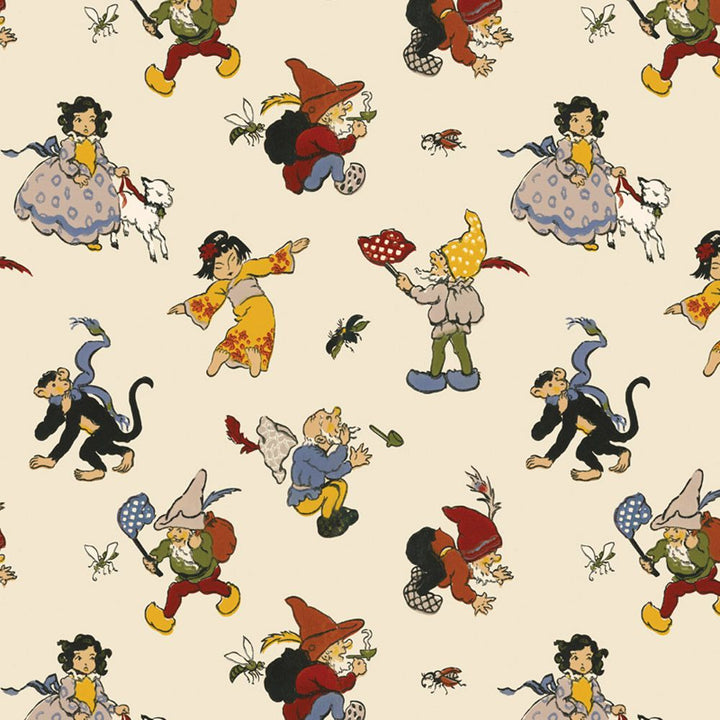 Dollhouse Wallpaper Nursery Room Characters Bradbury & Bradbury 1:12 Scale