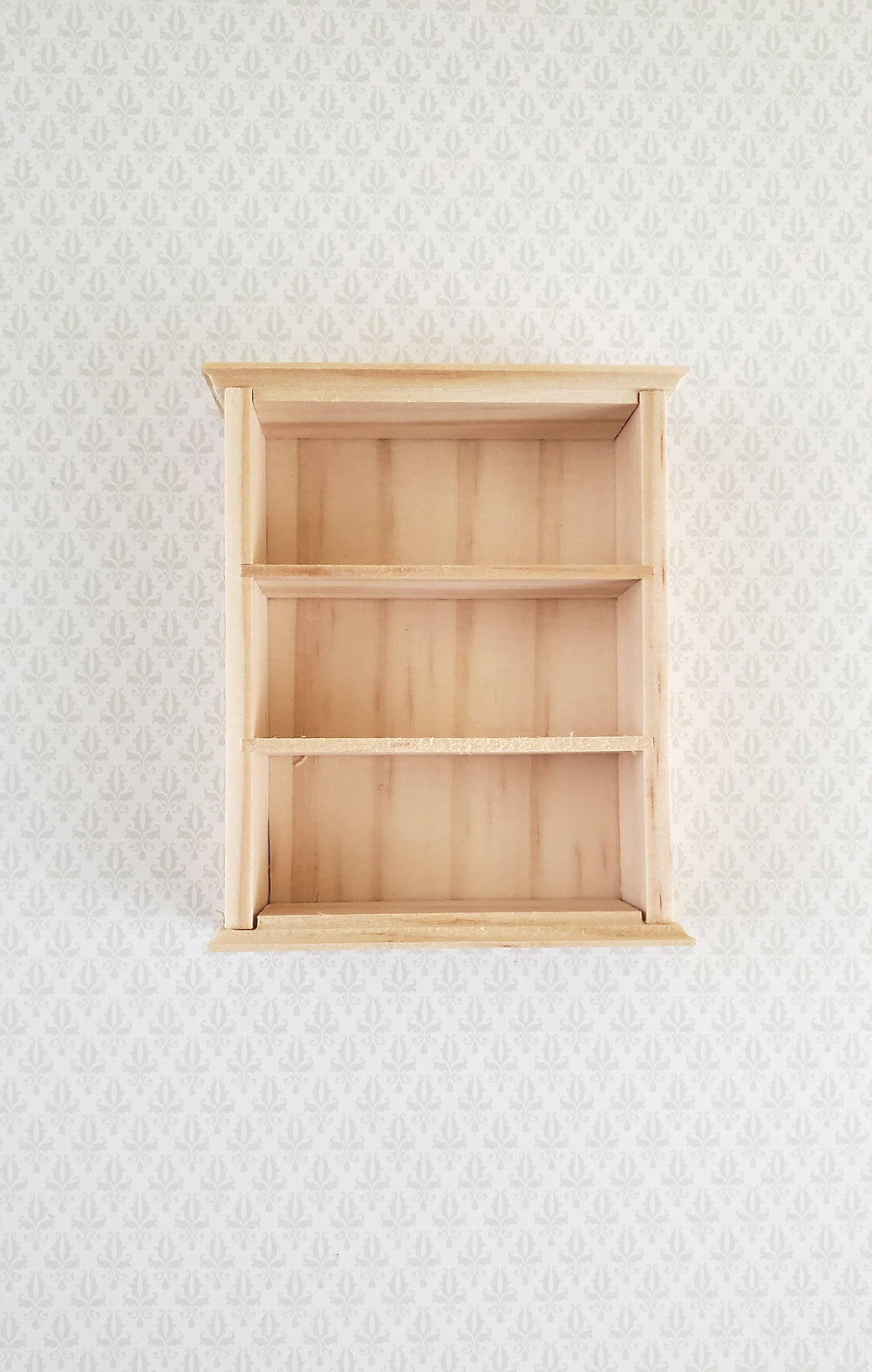 Dollhouse Miniature Hanging Shelf or Half Scale Bookcase 1:12 Scale Furniture Barewood