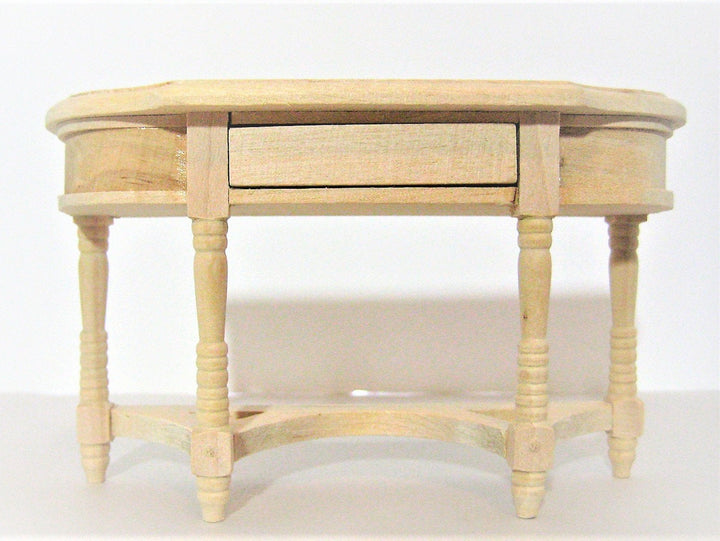 Dollhouse Hall or Side Table w/Drawer Unpainted Wood 1:12 Scale Miniature