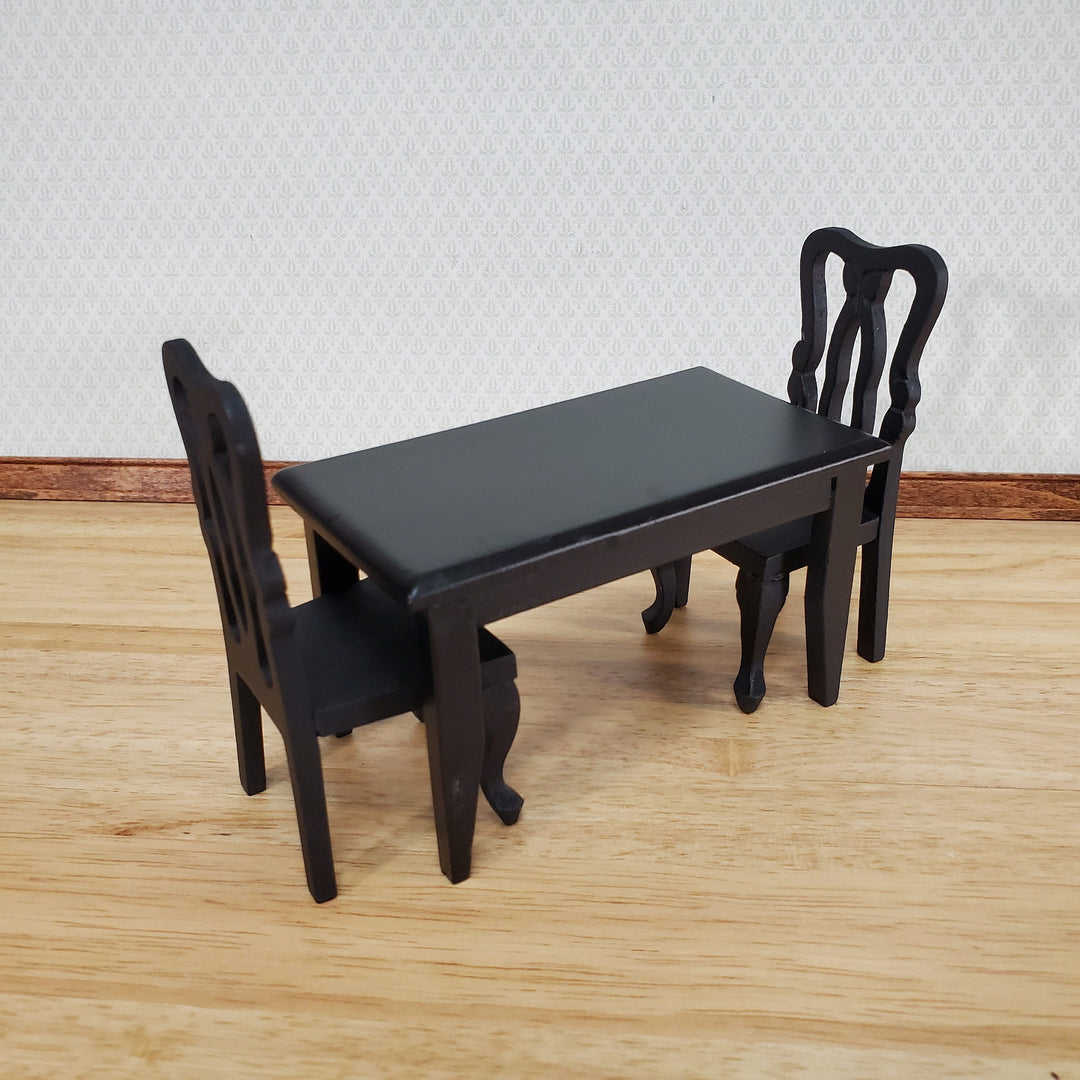 Dollhouse Small Kitchen or Dining Room Table Black 1:12 Scale Miniature Furniture