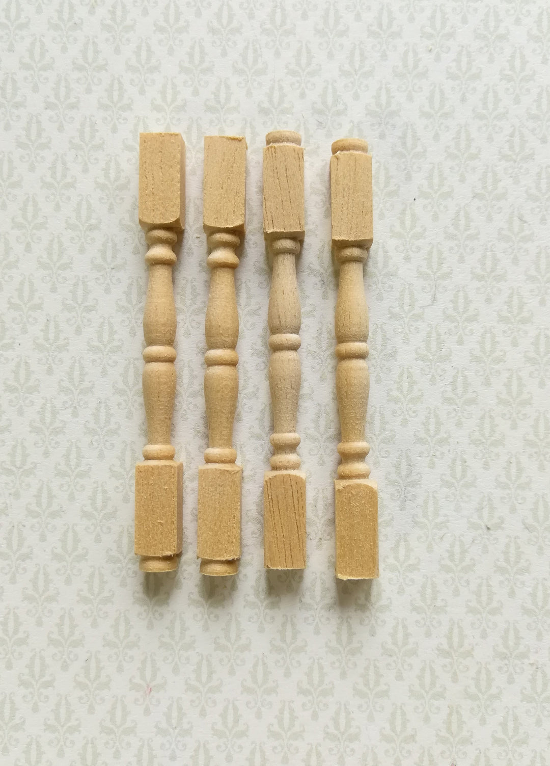 Dollhouse Miniature Spindles Wood Table Legs 4 Pieces 1:12 Scale 2 1/8" Long
