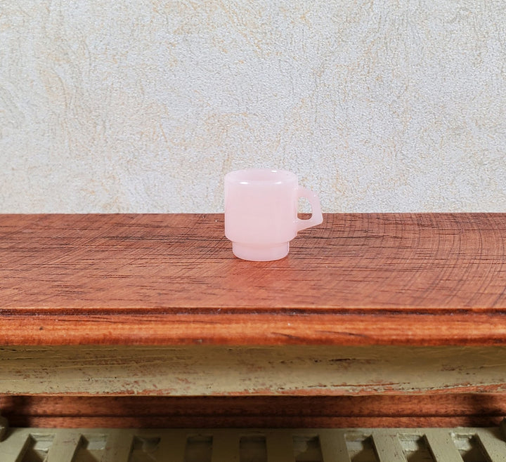 Dollhouse 1:6 Scale Coffee Mugs Set of 4 Pale Pink Plastic Fashion Doll Size
