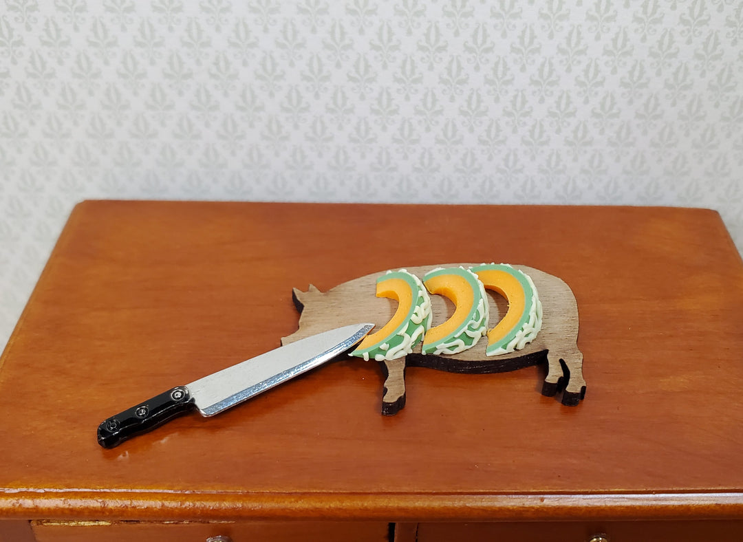 Dollhouse Cantaloupe Slices 3 Pieces 1:12 Scale Miniature Food Fruit