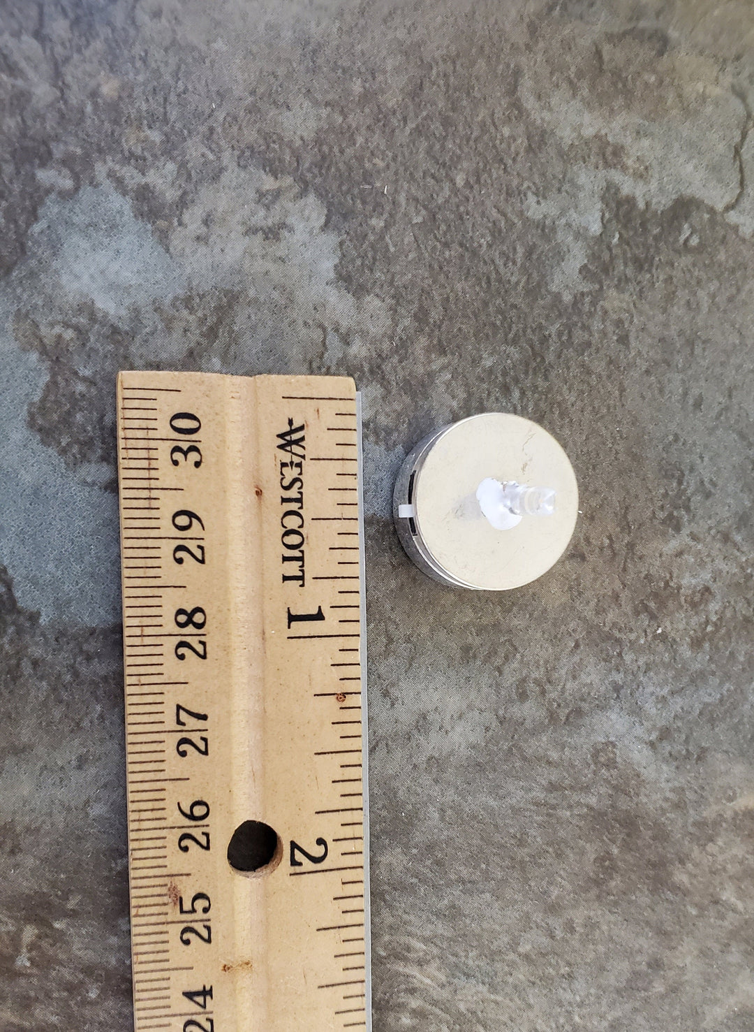 Dollhouse Miniature LED Battery Light Bulb on Silver Base 1:12 Scale