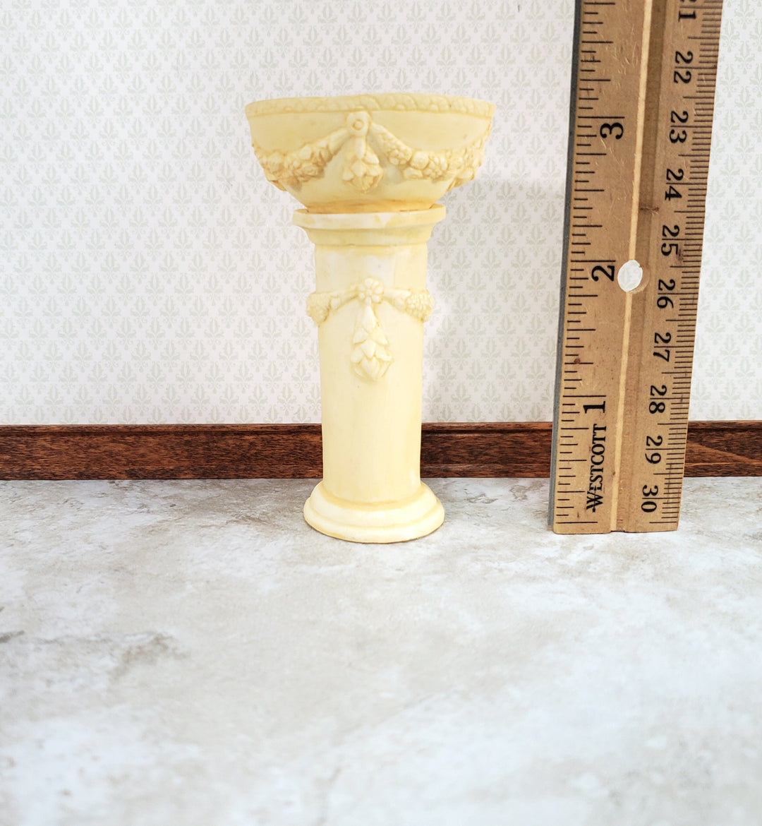 Dollhouse Bird Bath Ivory Finish Fairy Garden 1:12 Scale Large by Falcon A1004IV