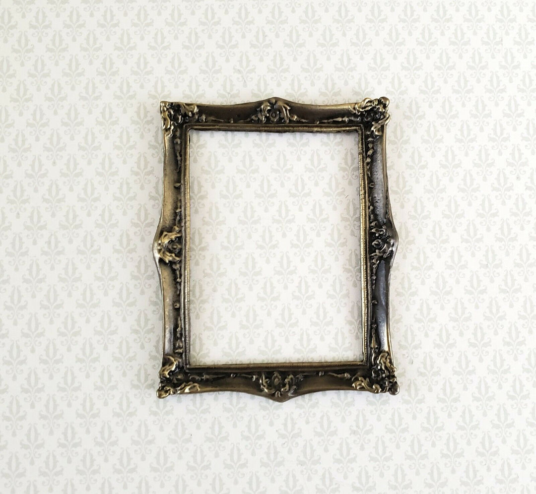 Dollhouse Miniature Picture Frame Metal Antique Bronze for Paintings 1:12 Scale