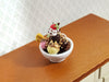 Dollhouse Ice Cream Sundae in Round Ceramic Bowl LARGE Miniature Dessert Food