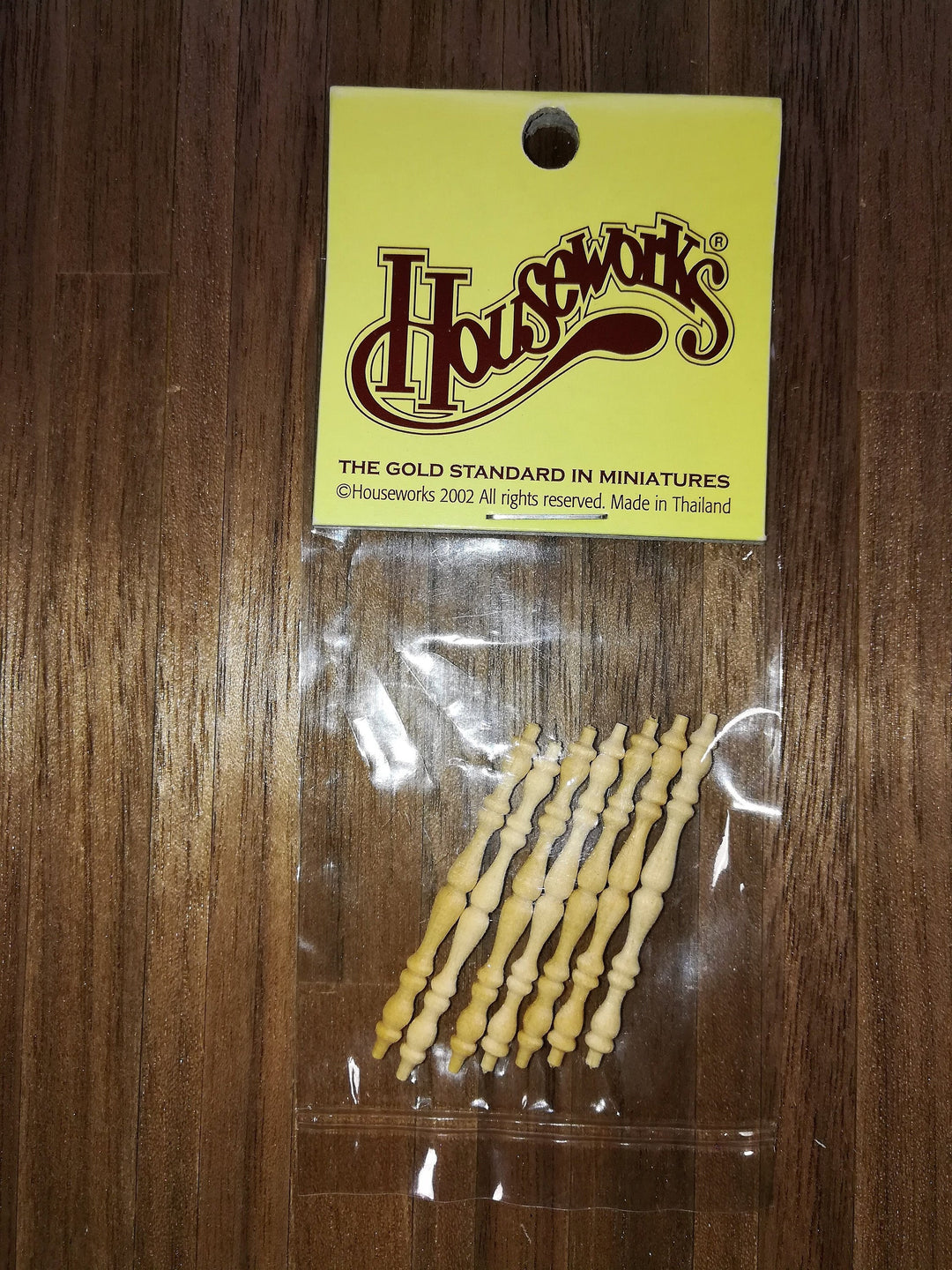 Dollhouse Miniature Spindles Small Wood for Building 8 Pieces 1:12 Scale 1 1/2" Long