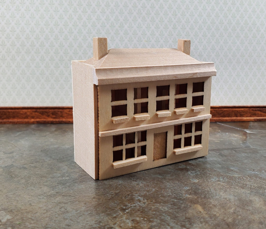 1:144 Scale Dollhouse Front Opening 6 Rooms Unpainted Wood Miniature - Miniature Crush