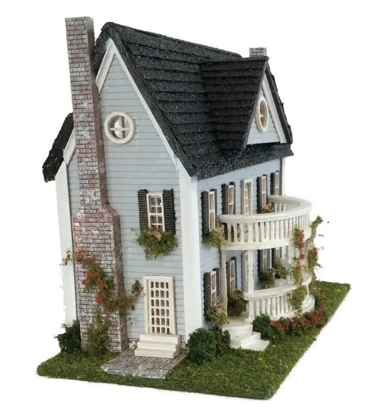 1:144 Scale Dollhouse KIT Tiny Colonial Style Rounded Double Balcony w/ Greenery - Miniature Crush