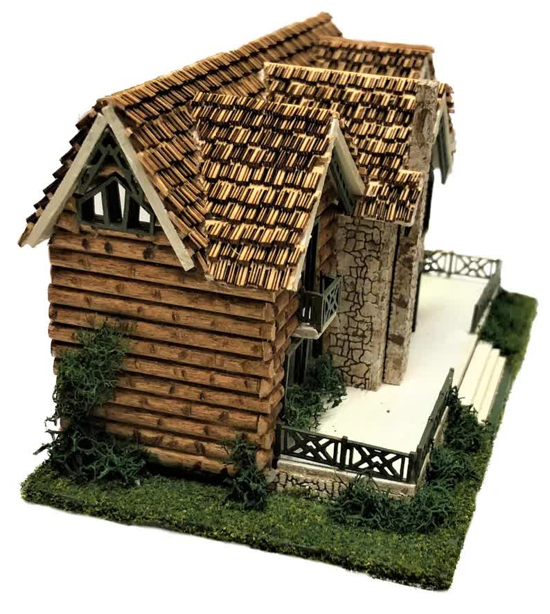 1:144 Scale Dollhouse KIT Tiny Vacation Lodge Home Log Home or Siding Option - Miniature Crush