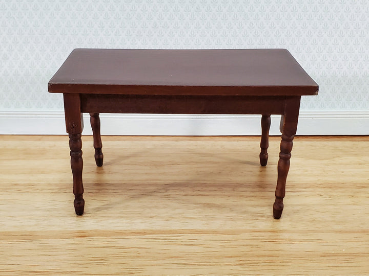 Dollhouse Table Kitchen or Dining Room Walnut Finish 1:12 Scale Miniature Wood Furniture