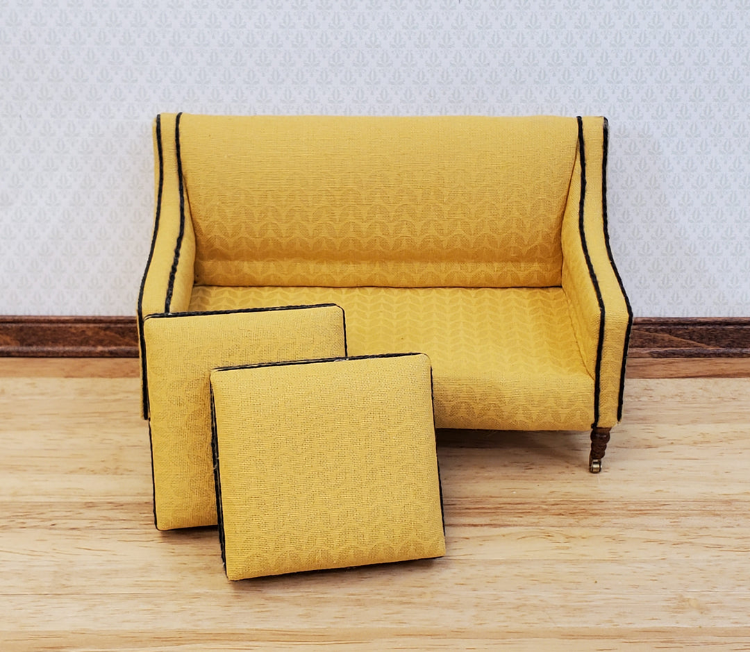 JBM Dollhouse Sofa Couch Retro Style Yellow 1:12 Scale Miniature Furniture