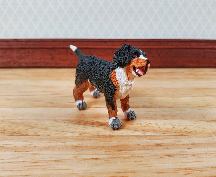 Dollhouse Bernese Mountain Puppy Dog Pet 1:12 Scale Miniature Animal