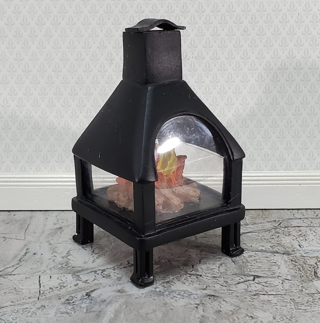 Dollhouse Outdoor Fireplace Fire Pit Modern Style for Patio 1:12 Scale Miniature