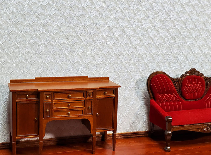 Dollhouse Textured Wallpaper Embossed 3 Pieces White/Beige Art Deco 1:12 Scale