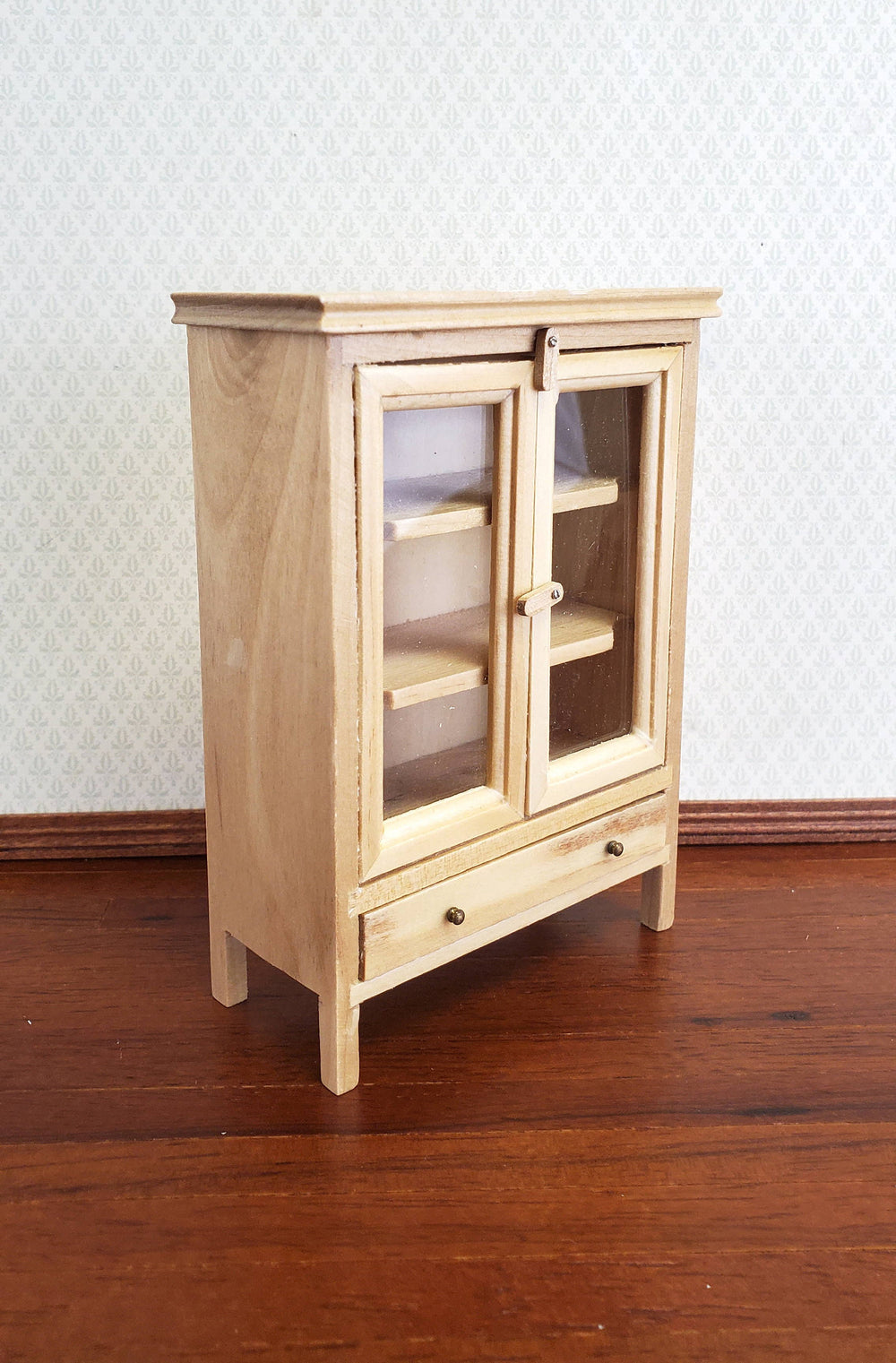Dollhouse Miniature Meat Safe Fridge Light Oak Finish 1:12 Scale Wood Furniture