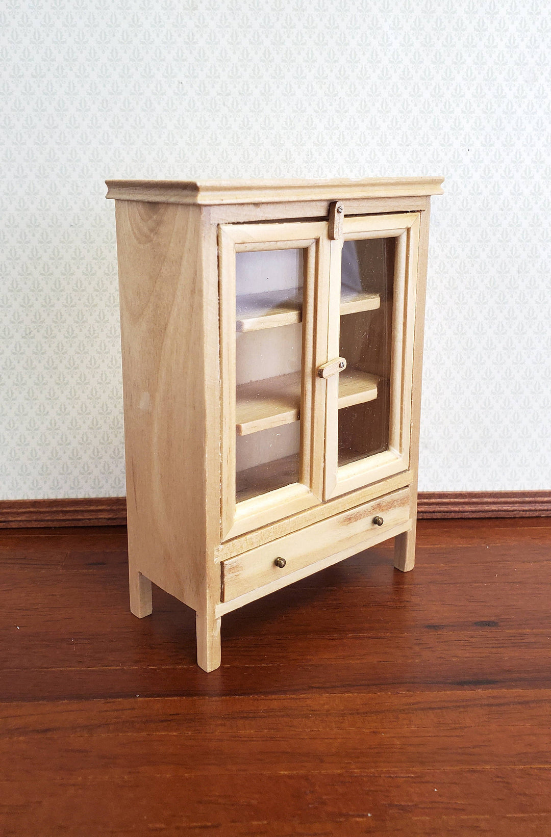 Dollhouse Miniature Meat Safe Fridge Light Oak Finish 1:12 Scale Wood Furniture