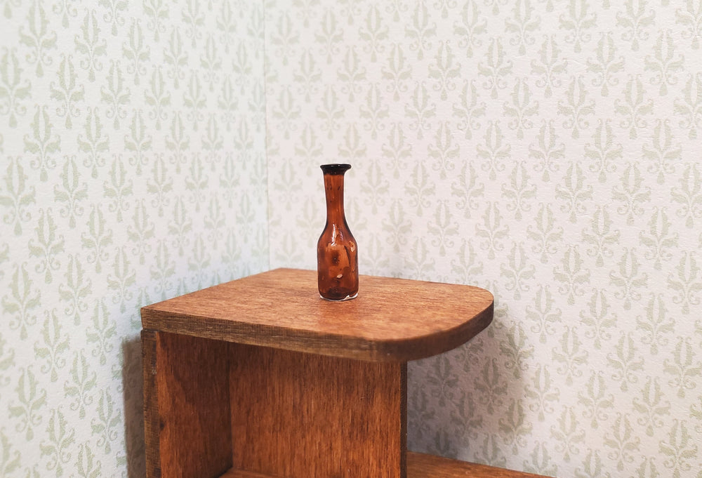 Dollhouse HALF SCALE Tiny Amber Open Bottle 1:24 Miniature