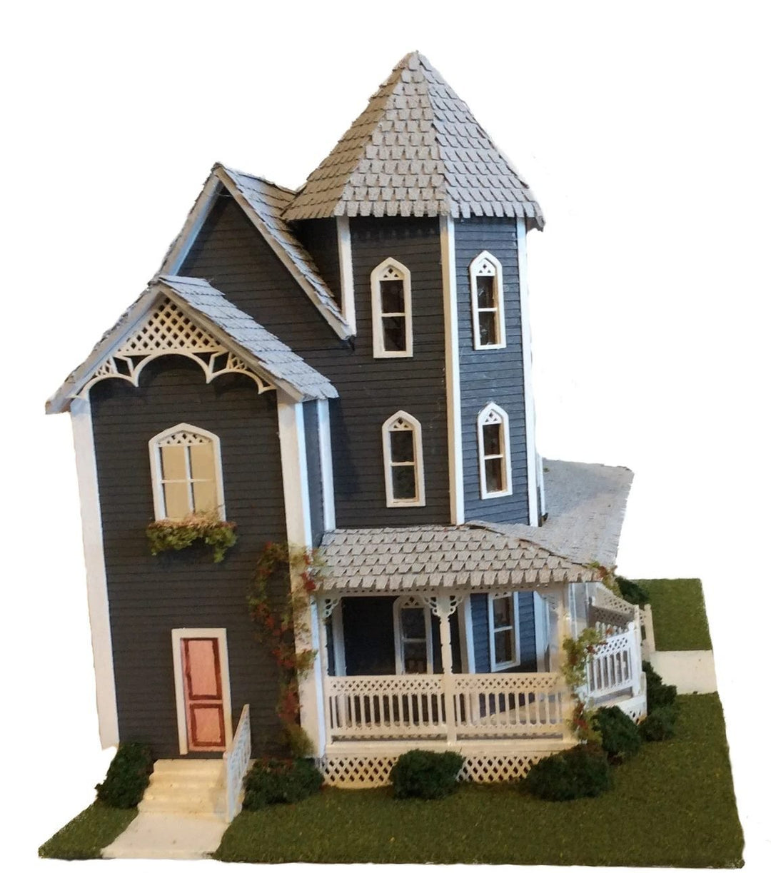 1:48 Quarter Scale Dollhouse KIT Victorian Gothic Mansion 9 Rooms with Greenery - MiniatureCrush