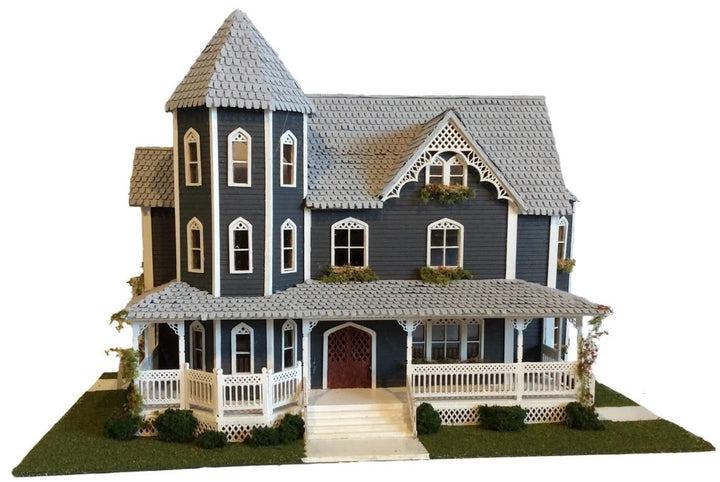 1:48 Quarter Scale Dollhouse KIT Victorian Gothic Mansion 9 Rooms with Greenery - MiniatureCrush