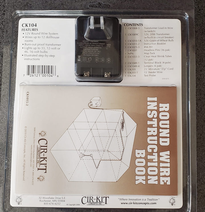 Dollhouse Round Wiring Kit 33 Bulbs 12 Volt Wire System Cir-Kit Concepts CK104