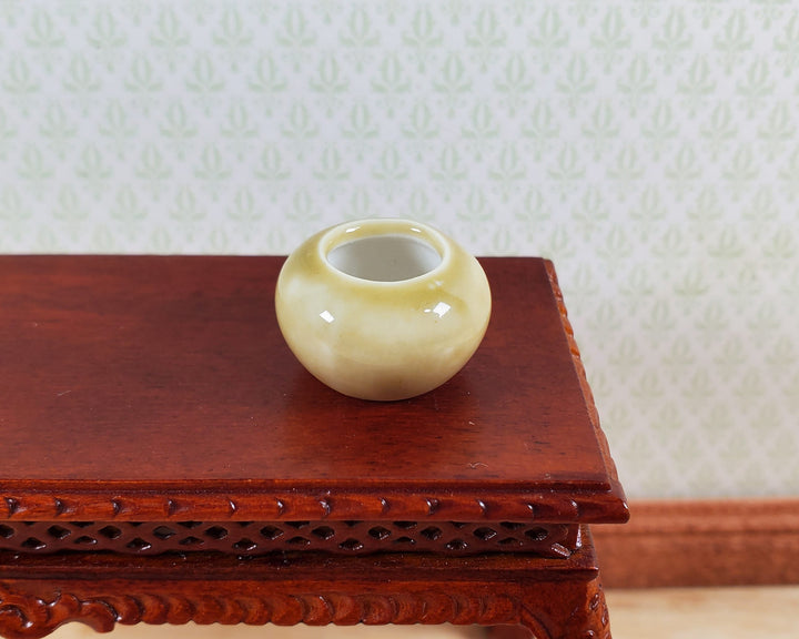 Dollhouse Small Light Brown Round Ceramic Vase 1:12 Scale Miniature