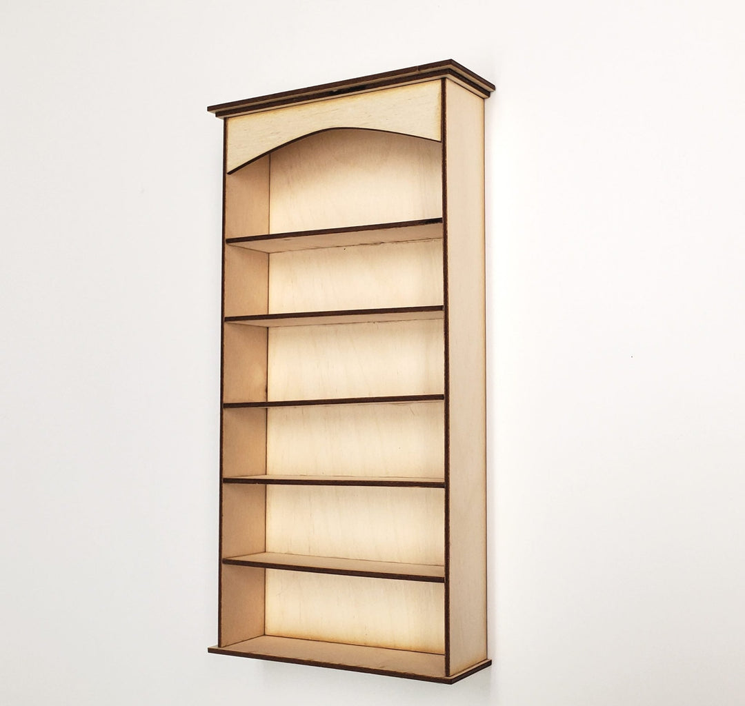 1:6 Scale Miniature Bookcase KIT DIY Dollhouse Playscale Bookshelf 11 7/8" Tall - Miniature Crush