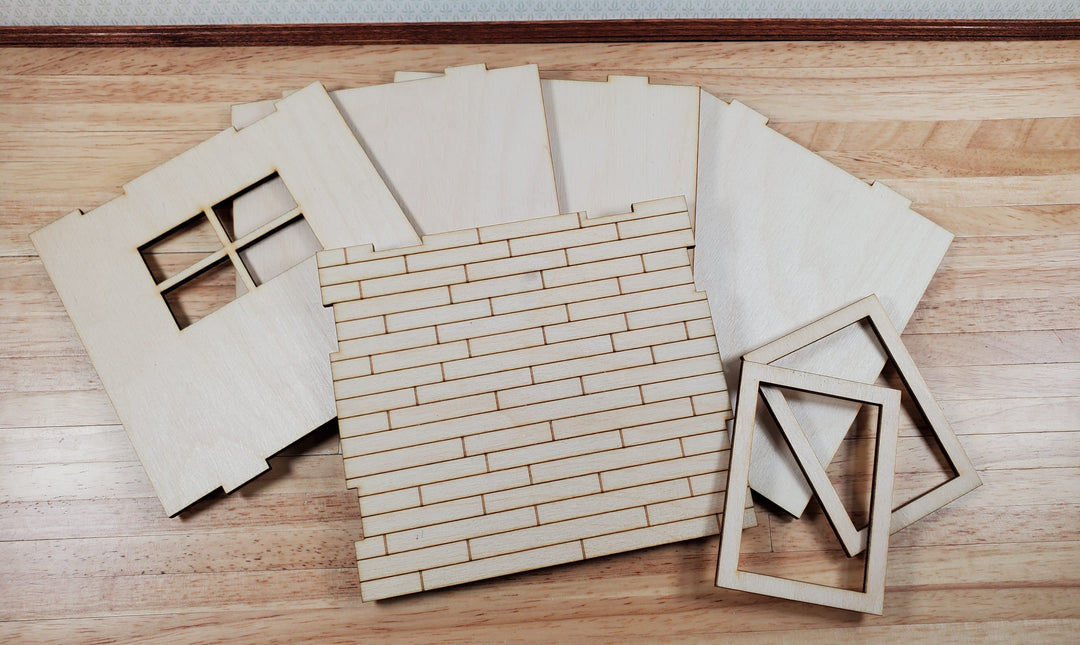 Half Scale Room Box DIY Kit Small Diorama with Window Wood Floor 1:24 Miniature