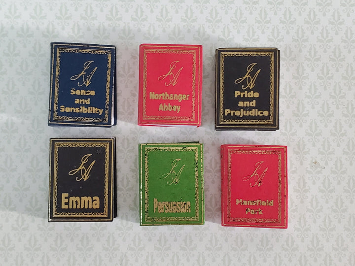 Dollhouse Miniature Books Set of 6 Jane Austen 1:12 Scale (blank inside)