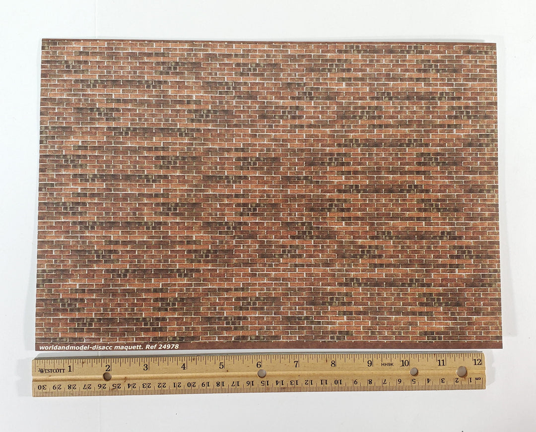 Dollhouse HALF SCALE Weathered Brick Card Stock Embossed 1:24 Scale World Model