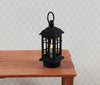 Dollhouse Black Lantern Lamp Battery Operated Miniature 1:12 Scale Metal