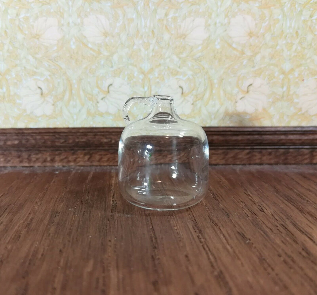 Dollhouse Miniature Carboy or Demijohn Clear Glass Bottle with Handle 1:12 Scale