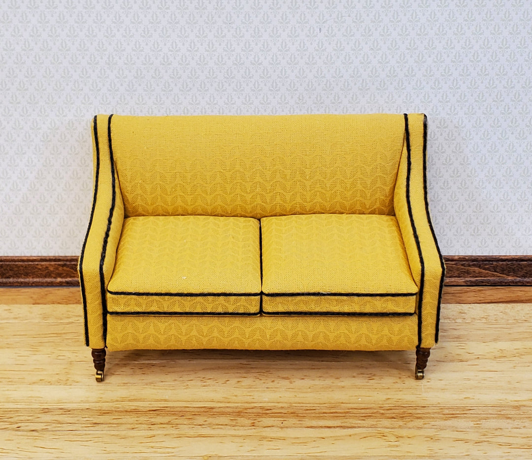 JBM Dollhouse Sofa Couch Retro Style Yellow 1:12 Scale Miniature Furniture