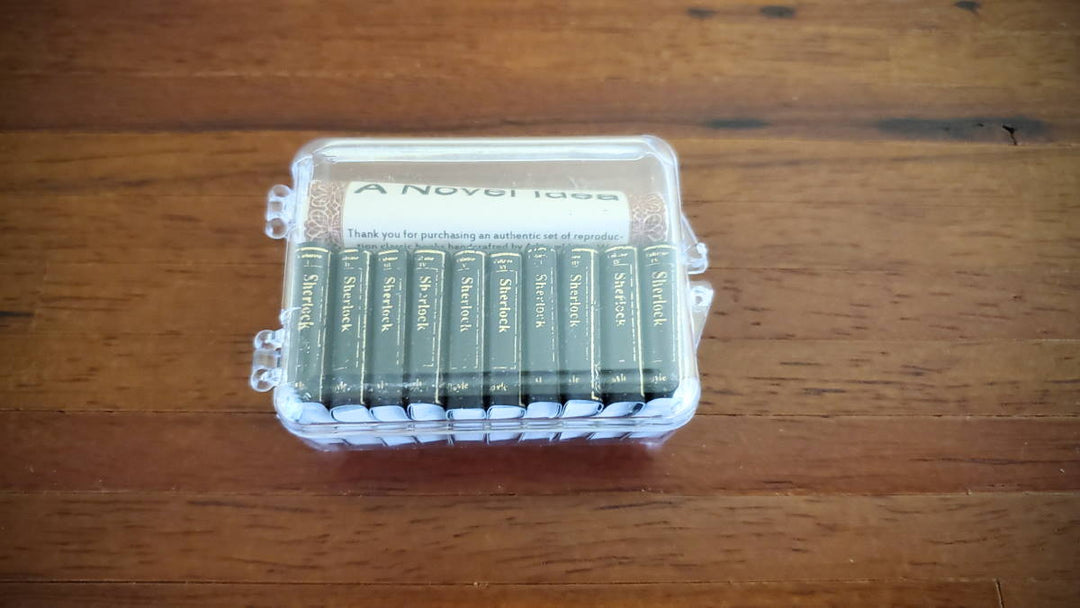 Dollhouse Miniature Book Set x10 Sherlock Holmes 1:12 Scale (blank inside)