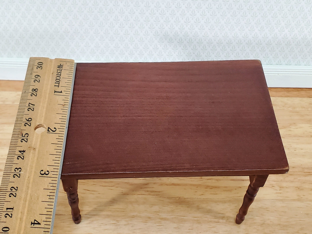 Dollhouse Table Kitchen or Dining Room Walnut Finish 1:12 Scale Miniature Wood Furniture