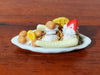 Dollhouse Banana Split Ice Cream Sundae 2 Scoops LARGE Miniature Dessert Food