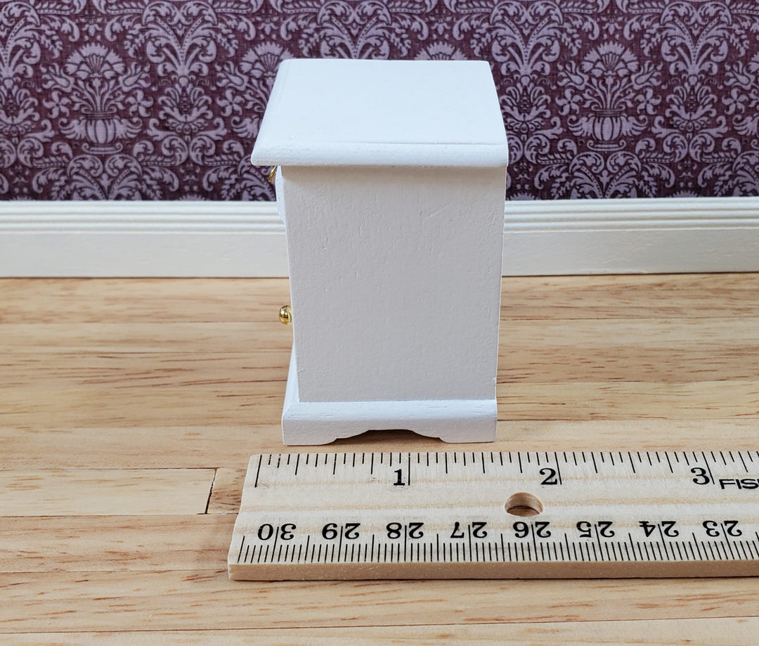 Dollhouse Miniature Nightstand Side Table with Drawer White 1:12 Scale Furniture
