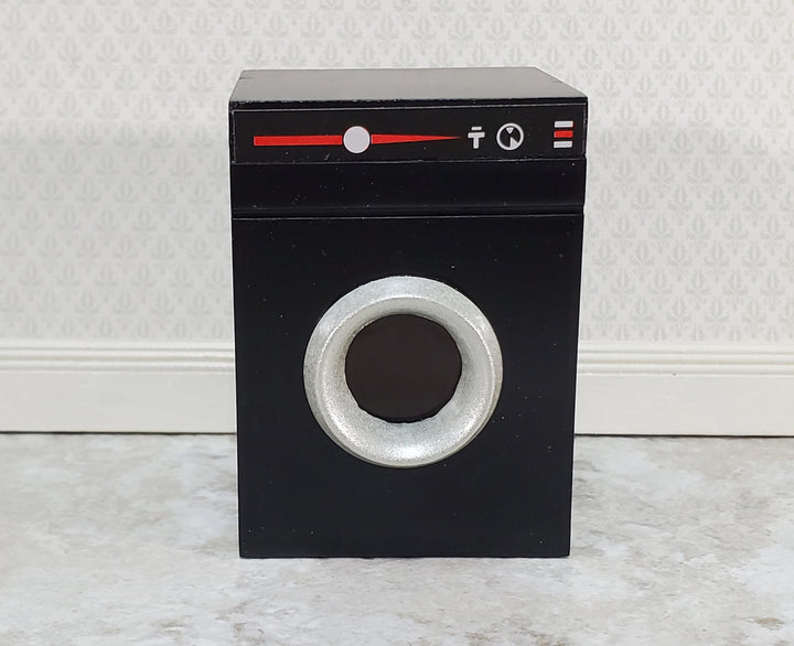 Dollhouse Clothes Dryer Front Loading in BLACK Modern Style 1:12 Scale Miniature Furniture