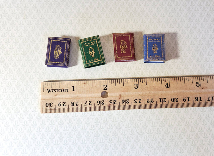 Dollhouse Miniature Book Set x4 Winnie the Pooh 1:12 Scale (blank inside)