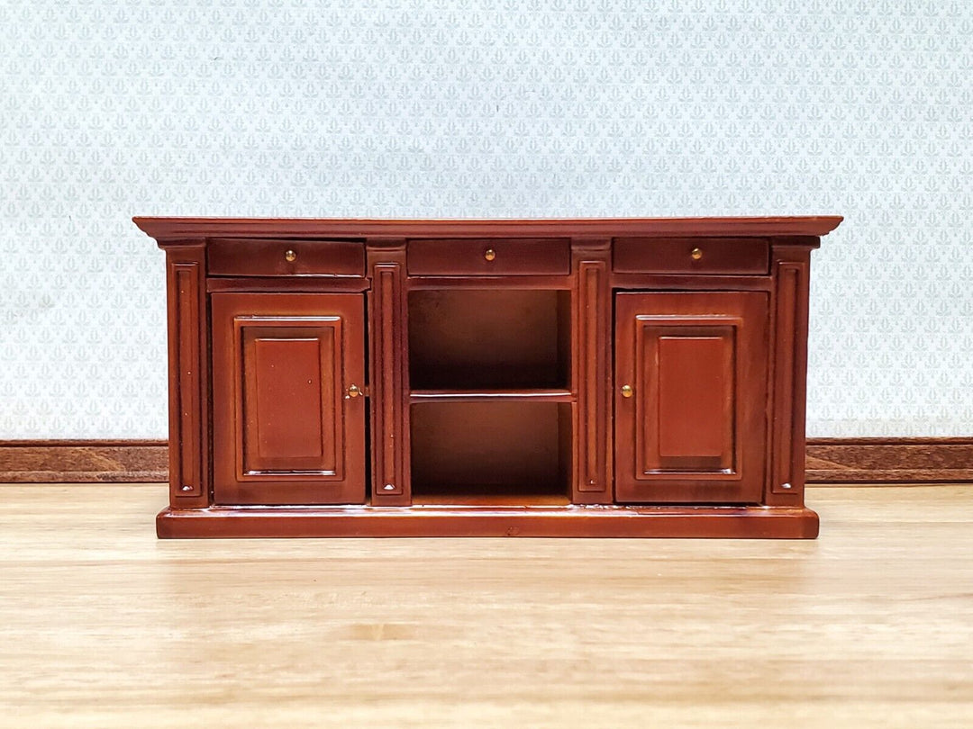 Dollhouse Kitchen Bar Island Large Walnut Finish 1:12 Scale Miniature Furniture