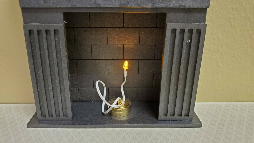 Dollhouse Miniature Battery Light Bulb AMBER on String for Fireplace 1:12